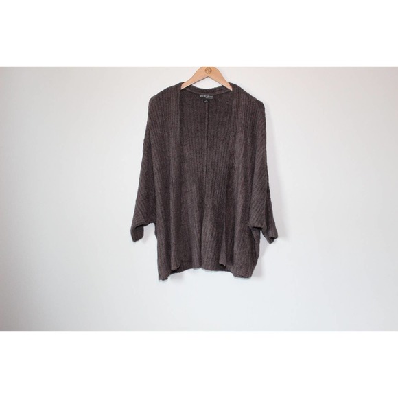 Barefoot Dreams Ribbed Open Front Shrug Cardi Brown Cardigan Plus Size 1X H13852 - Picture 6 of 9